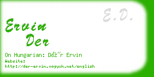 ervin der business card